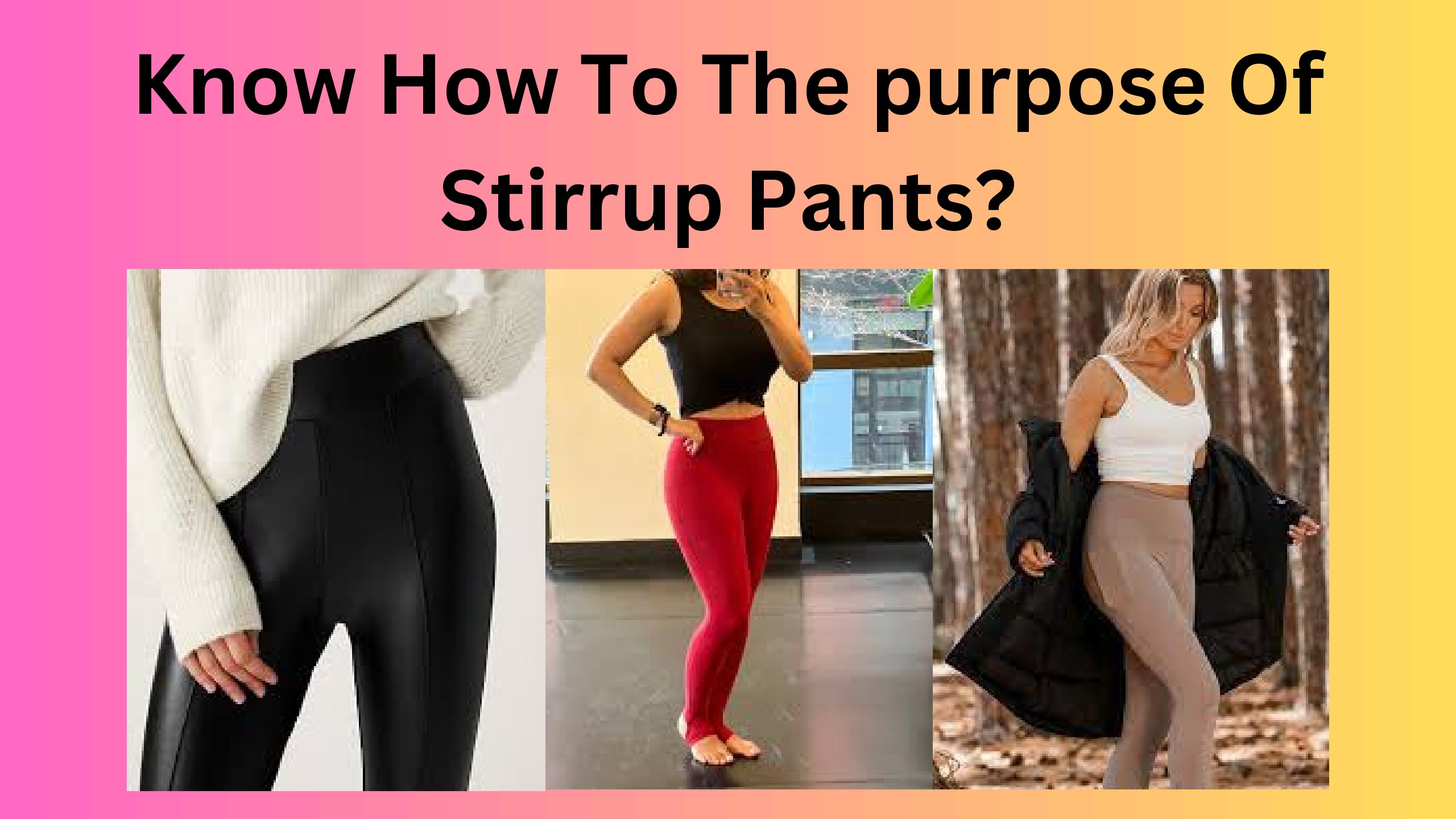Know How To The purpose Of Stirrup Pants?: Genuine Review!