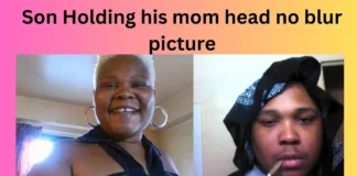 Son Holding his mom head no blur picture